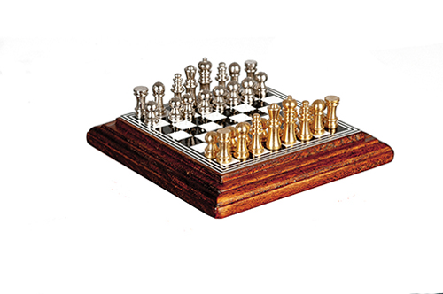 Chess Set on Board, Walnut